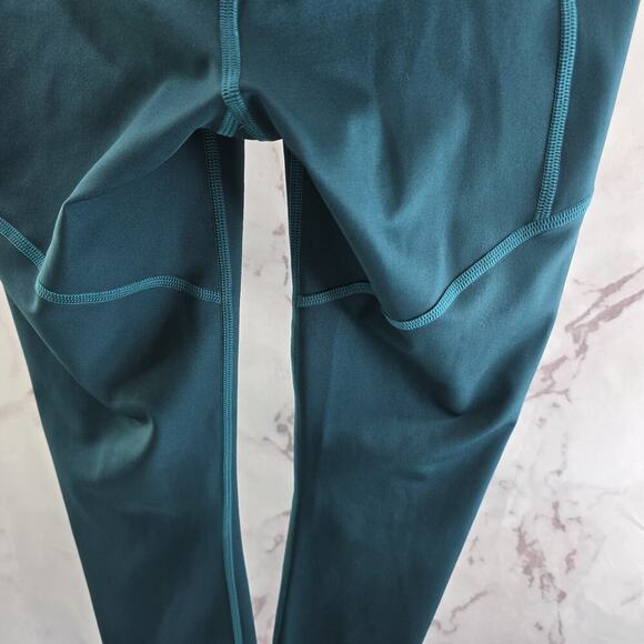 Janji Leggings Womens Small Blue Green Crop High Rise Capri Active Pockets - Picture 7 of 11